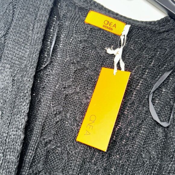 ONE A Women's Spring Autumn Loose Simple Cardigan Sweater V-Neck Long Sleeve - Picture 6 of 9